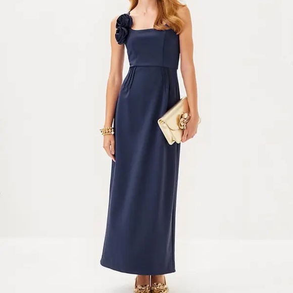 NWT Lilly Pulitzer Jade Rosette Detail Maxi Dress - size 4 - Picture 1 of 7